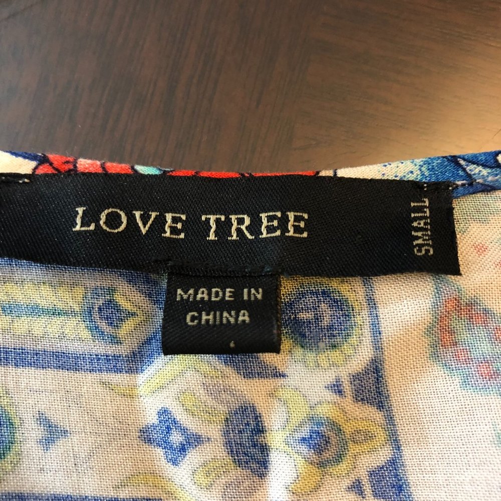 Love Tree Mixed Patterned Romper Size Small - Picture 3 of 4